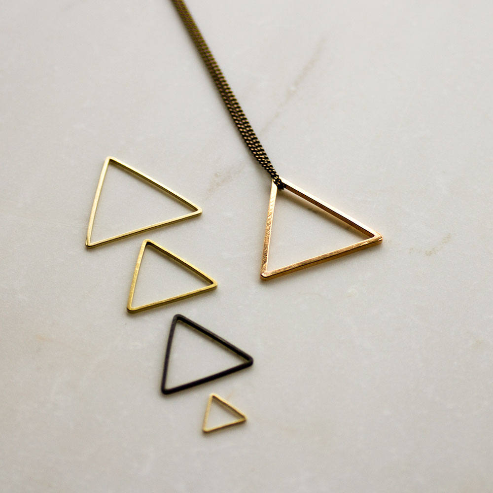 Rose Gold Triangle Necklace, long triangle necklace, layering necklace, geometric necklace, gift for her, Girlfriend Gift, mothers day gift
