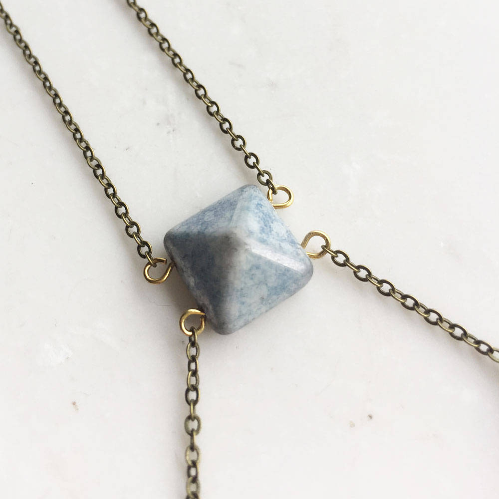 Blue and Gold Crescent Necklace, long boho necklace, blue bead necklace, long gold necklace, minimalist necklace, gift for her, statement