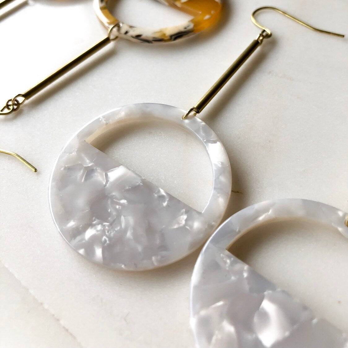 Long Statement Earrings, green earrings, yellow earrings, white and gold earrings, colourful statement earrings