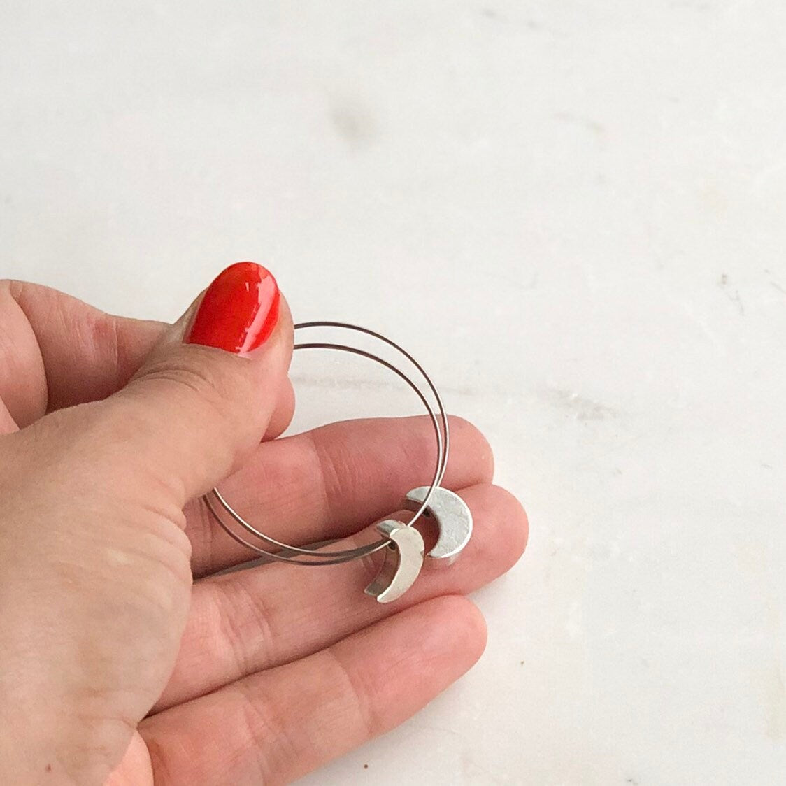 Crescent Moon Hoop Earrings, Celestial jewelry, gold earrings, moon jewelry