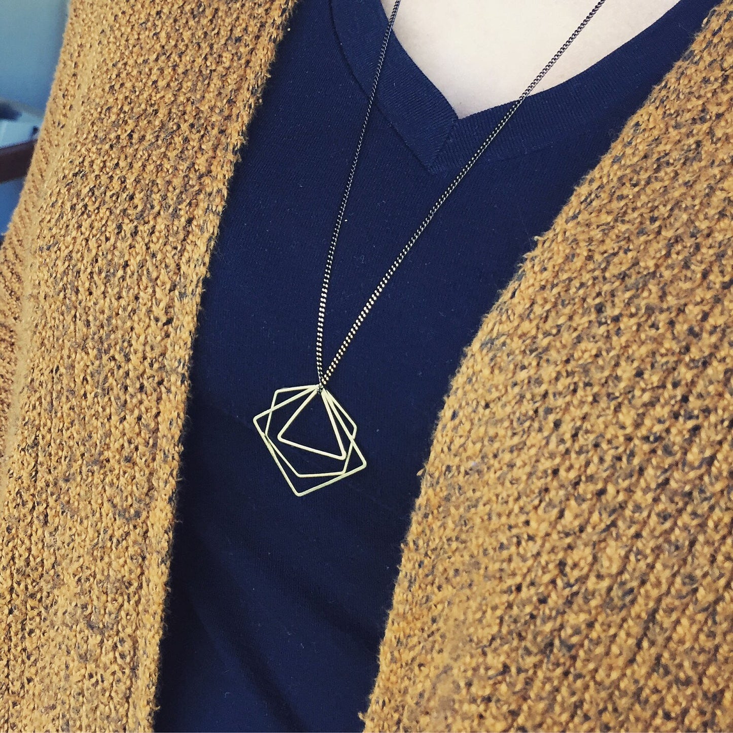 Geometric Minimalist Necklace, layering Necklace, triangle Necklace, hexagon Necklace, Boho jewelry, Gift for Girlfriend, Shapes Necklace,