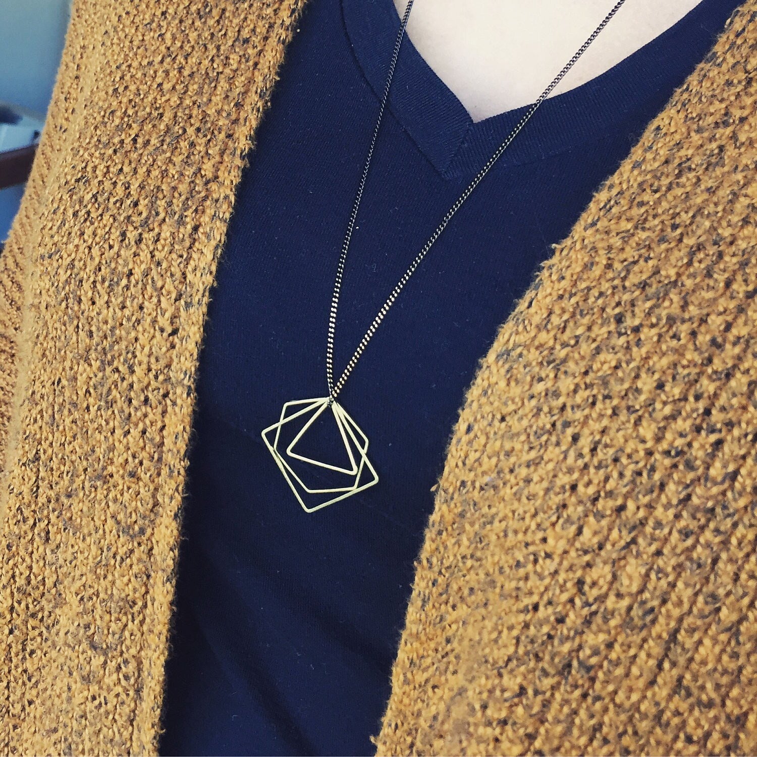 Geometric Minimalist Necklace, layering Necklace, triangle Necklace, hexagon Necklace, Boho jewelry, Gift for Girlfriend, Shapes Necklace,