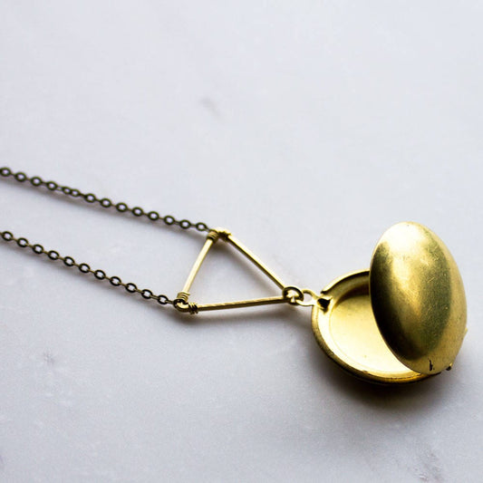 Modern Gold Locket, Geometric Triangle Locket, Gold Locket, Personalised Locket, Personalised Gift, Bridesmaid Necklace, Mothers day gift