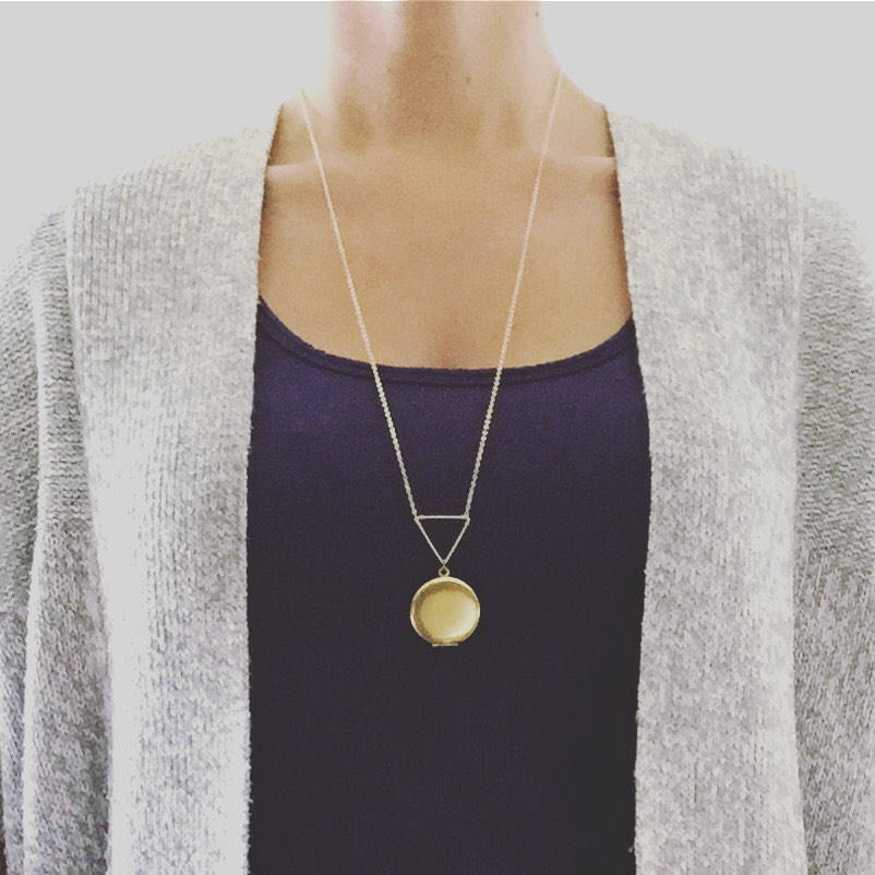 Modern Gold Locket, Geometric Triangle Locket, Gold Locket, Personalised Locket, Personalised Gift, Bridesmaid Necklace, Mothers day gift