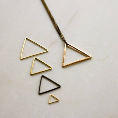 Rose Gold Triangle Necklace, long triangle necklace, layering necklace, geometric necklace, gift for her, Girlfriend Gift, mothers day gift
