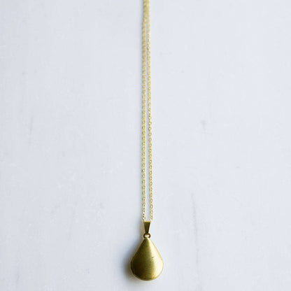 Simple Gold Locket, Teardrop locket, small locket, modern locket, graduation gift, brass locket, gift for her, Personalised mothers day gift