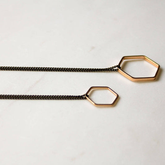 Rose gold hexagon geometric necklace, delicate necklace, honeycomb necklace, Rose gold necklace, gift for mom her girlfriend mom