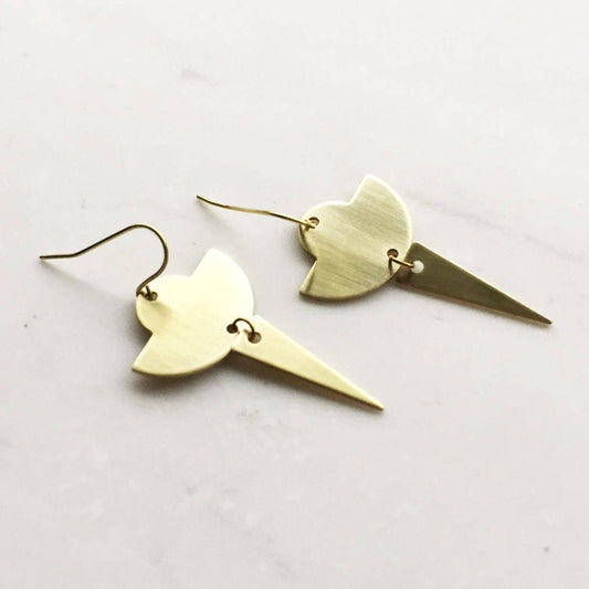 Gold Spike Minimalist Earrings, gold tribal earrings, triangle earrings, gift for women, bridesmaid earrings, statement earrings, everyday