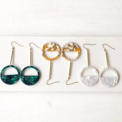 Long Statement Earrings, green earrings, yellow earrings, white and gold earrings, colourful statement earrings