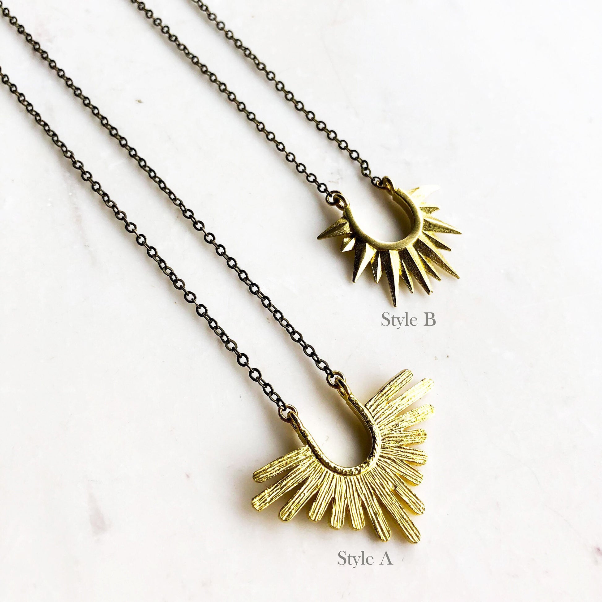 Starburst Necklace, Choose one boho layering necklacr, sun necklace, Brass star necklace