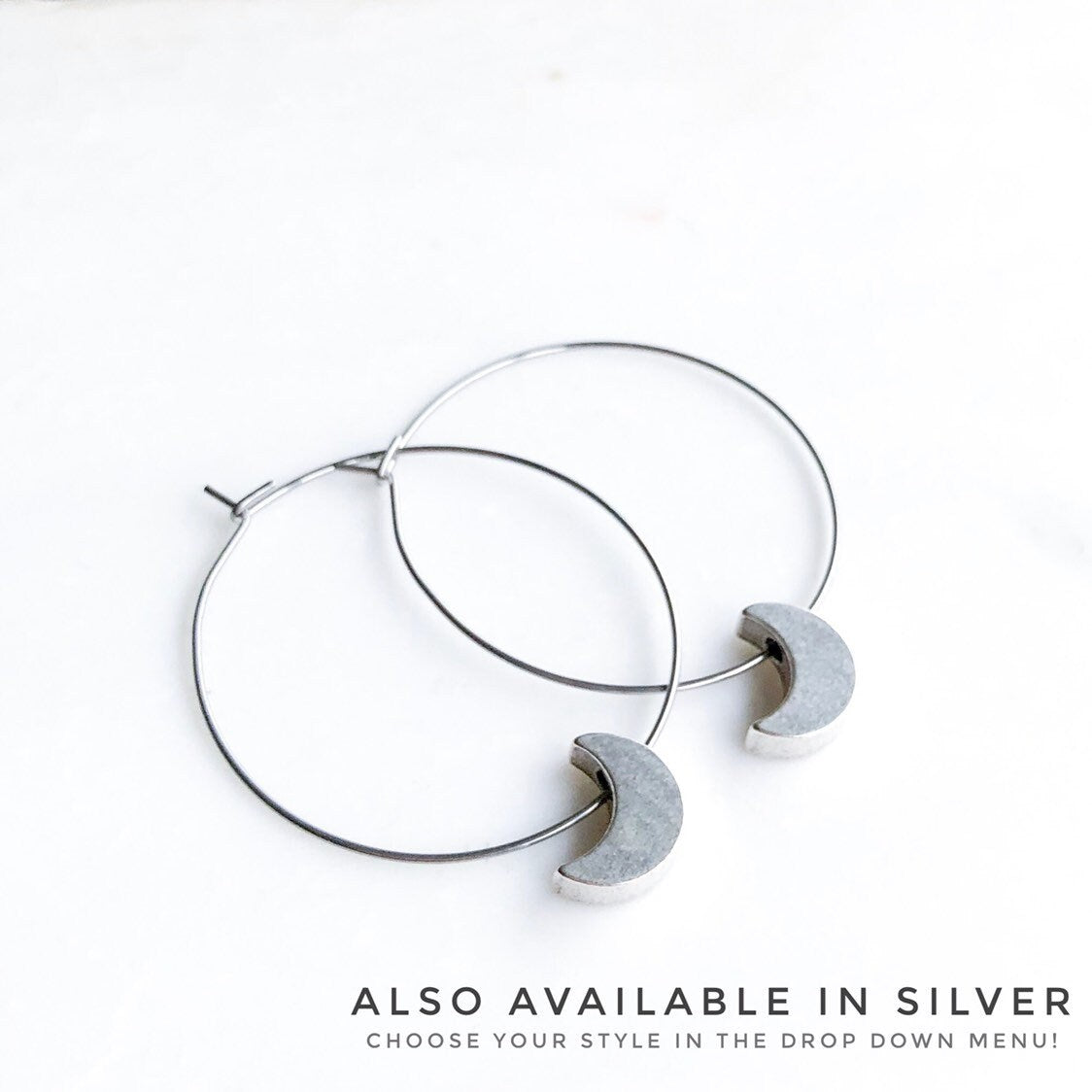 Crescent Moon Hoop Earrings, Celestial jewelry, gold earrings, moon jewelry