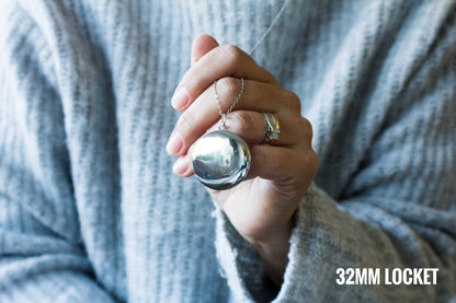 Modern Silver Locket, large locket, silver photo locket, personalized locket necklace