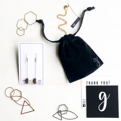 Triangle drop earrings, simple drop earrings, brass long earrings, gift for her, Christmas present for her