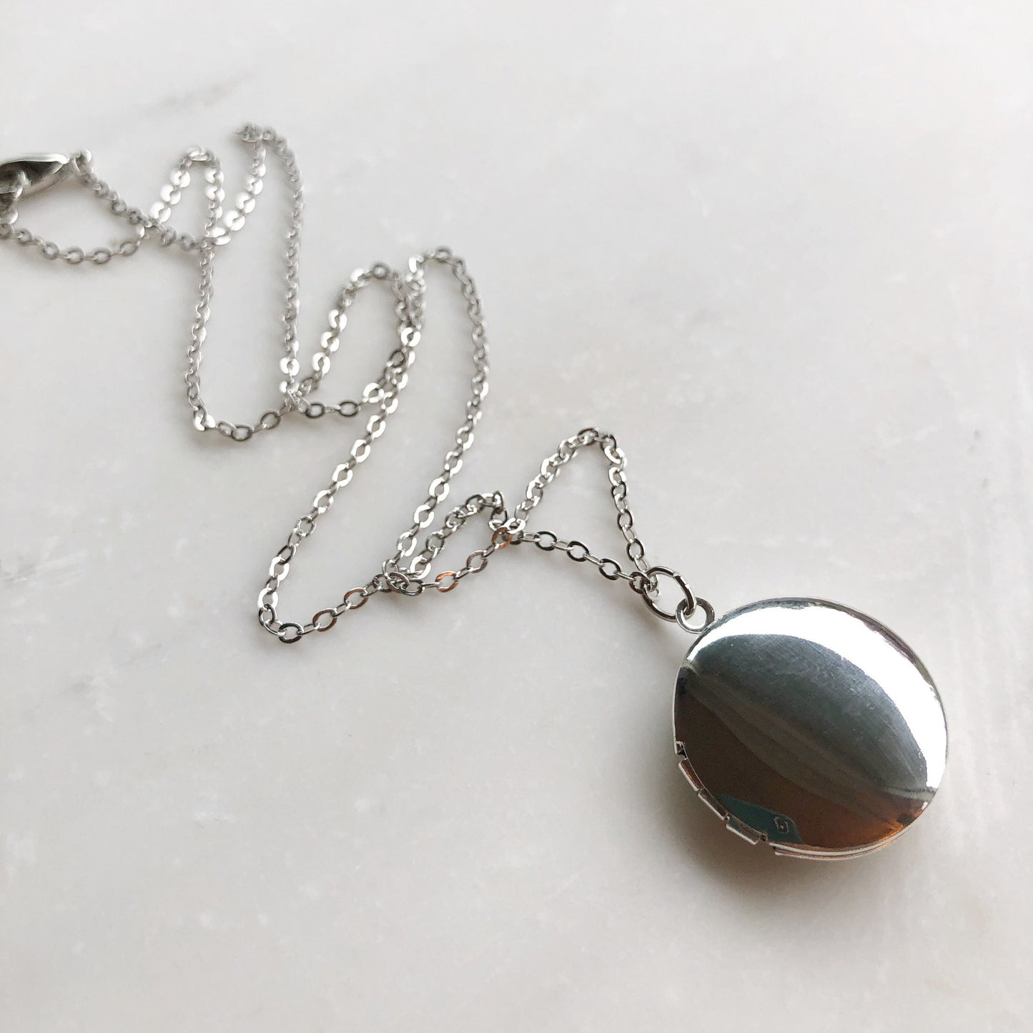Small Silver Locket, tiny locket, silver photo locket, personalized locket necklace