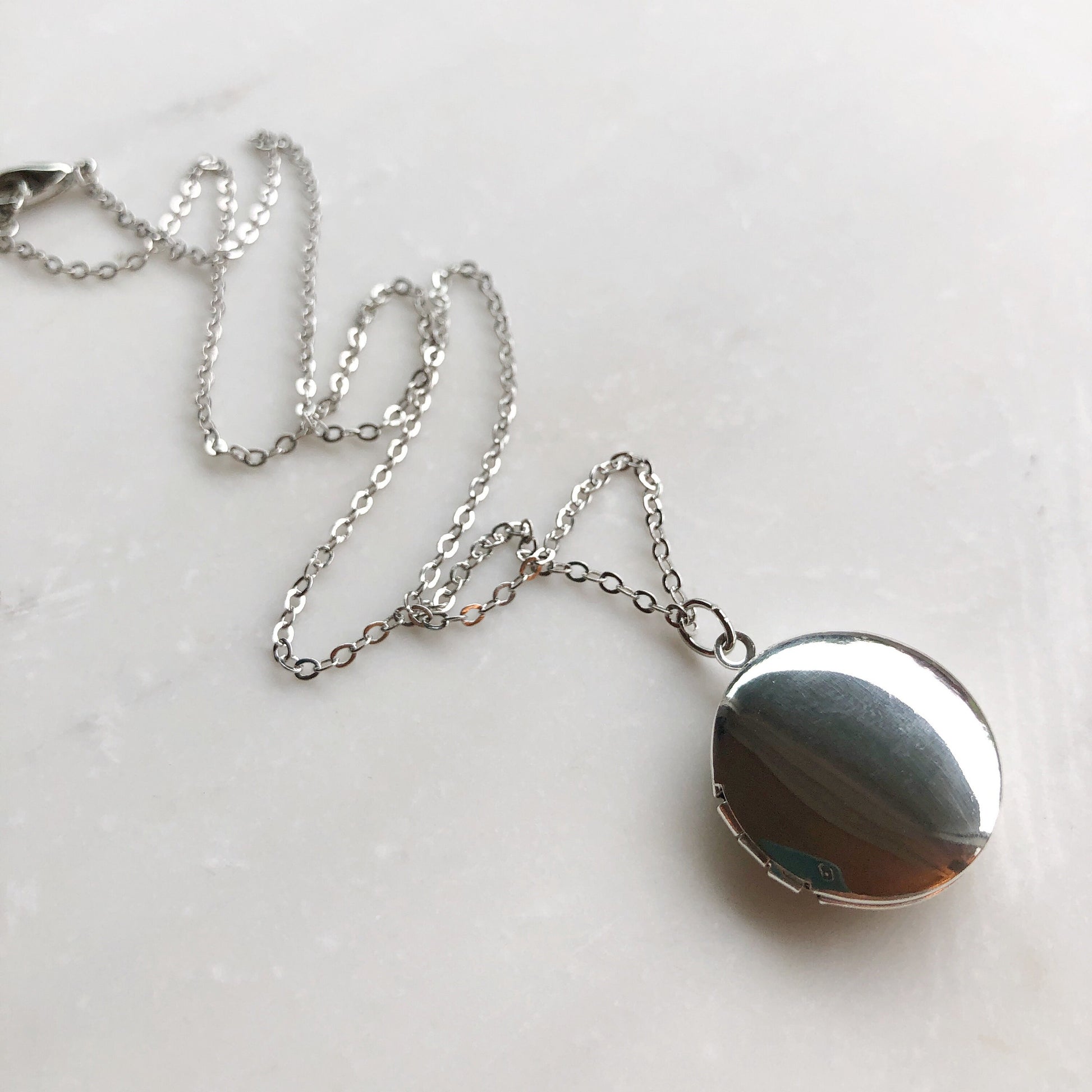 Small Silver Locket, tiny locket, silver photo locket, personalized locket necklace