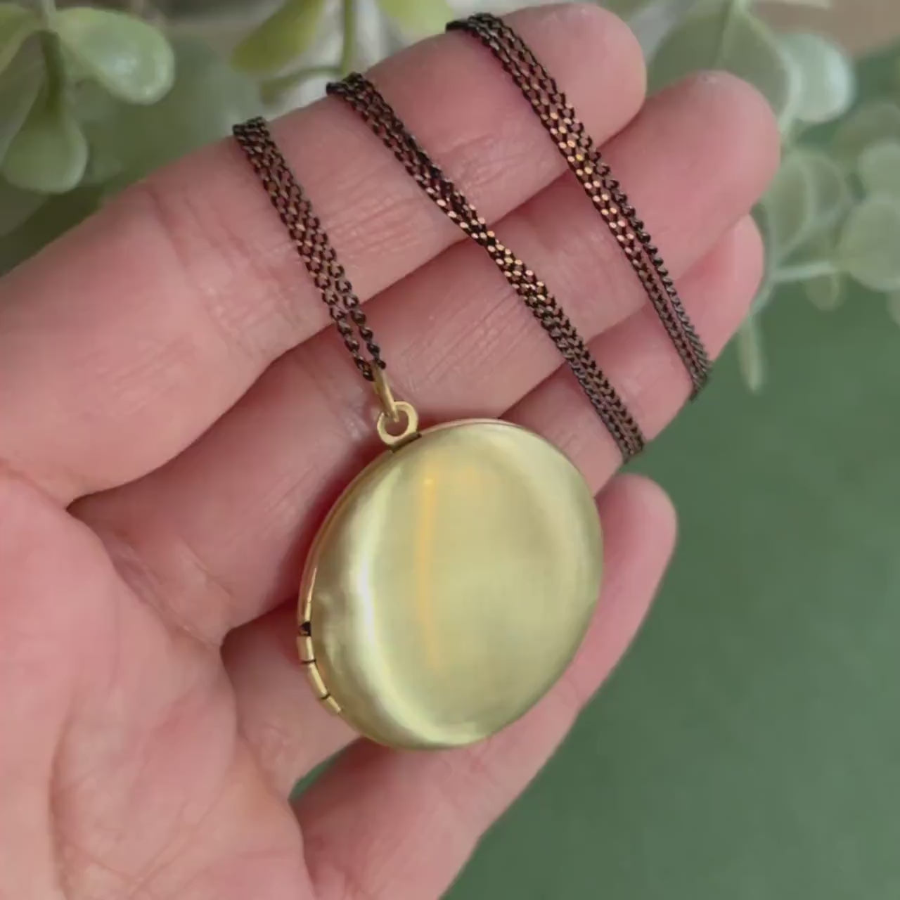 Modern Gold Locket, black and gold locket, black chain locket, photo locket, Christmas Gift, Keepsake gift, Personalized locket gift